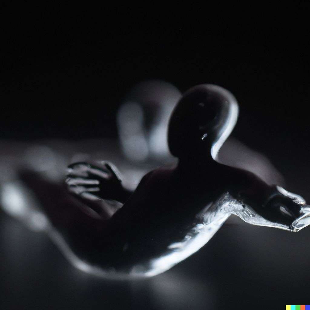 the discovery of gravity, sculpture made from wax, subsurface scattering